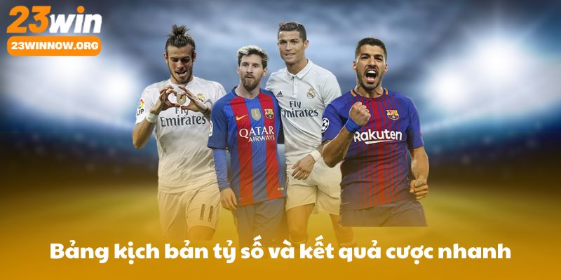 Bảng kịch bản tỷ số và kết quả cược nhanh